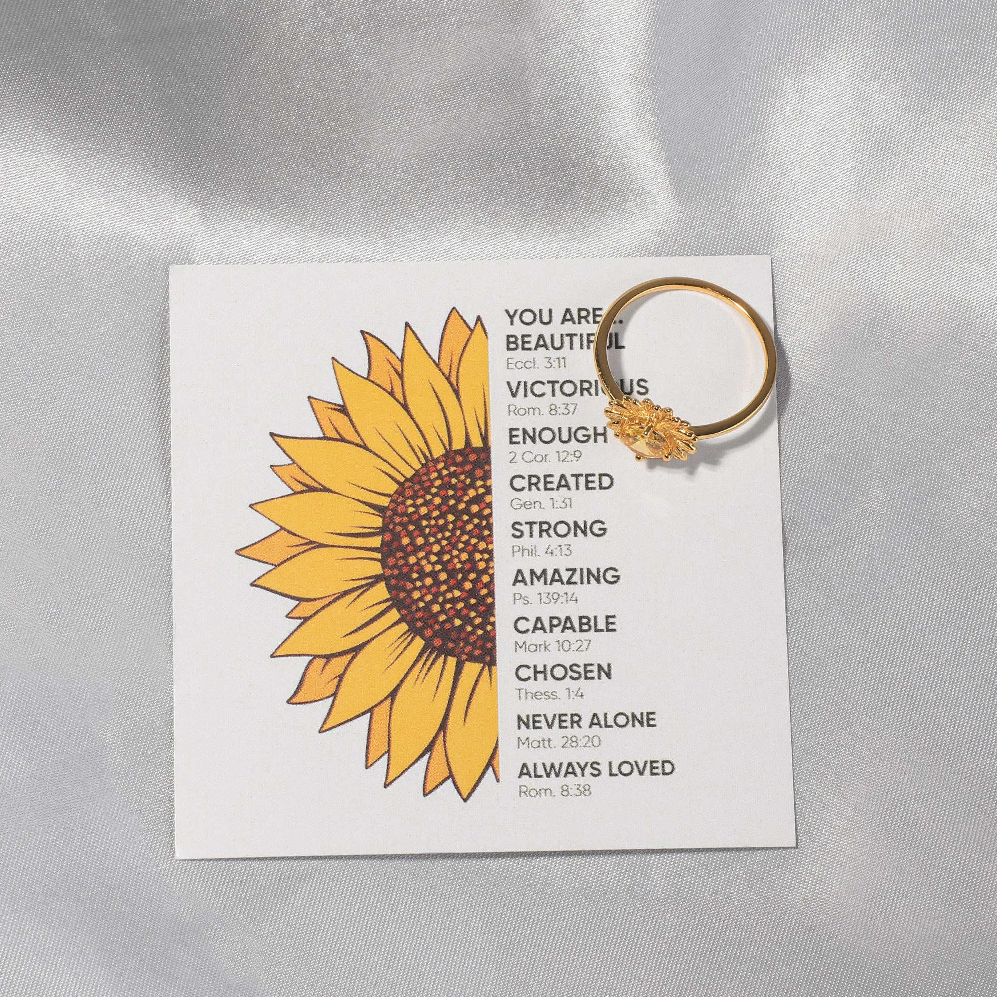 Sunflower Inspiration Ring sold by Faithful and Co. product image thumbnail 3
