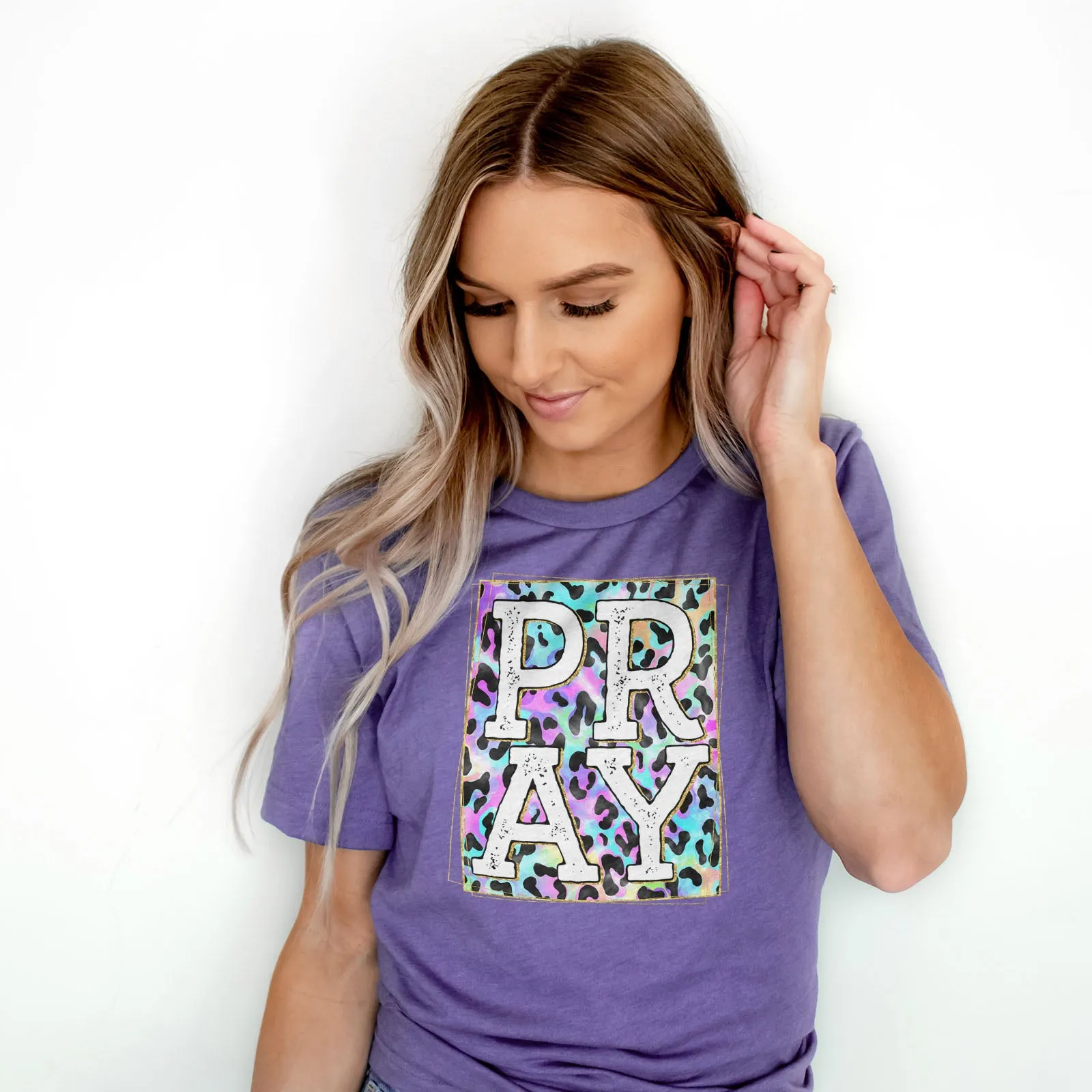 Pray Colorful Leopard Tee sold by Faithful and Co. product image thumbnail 3