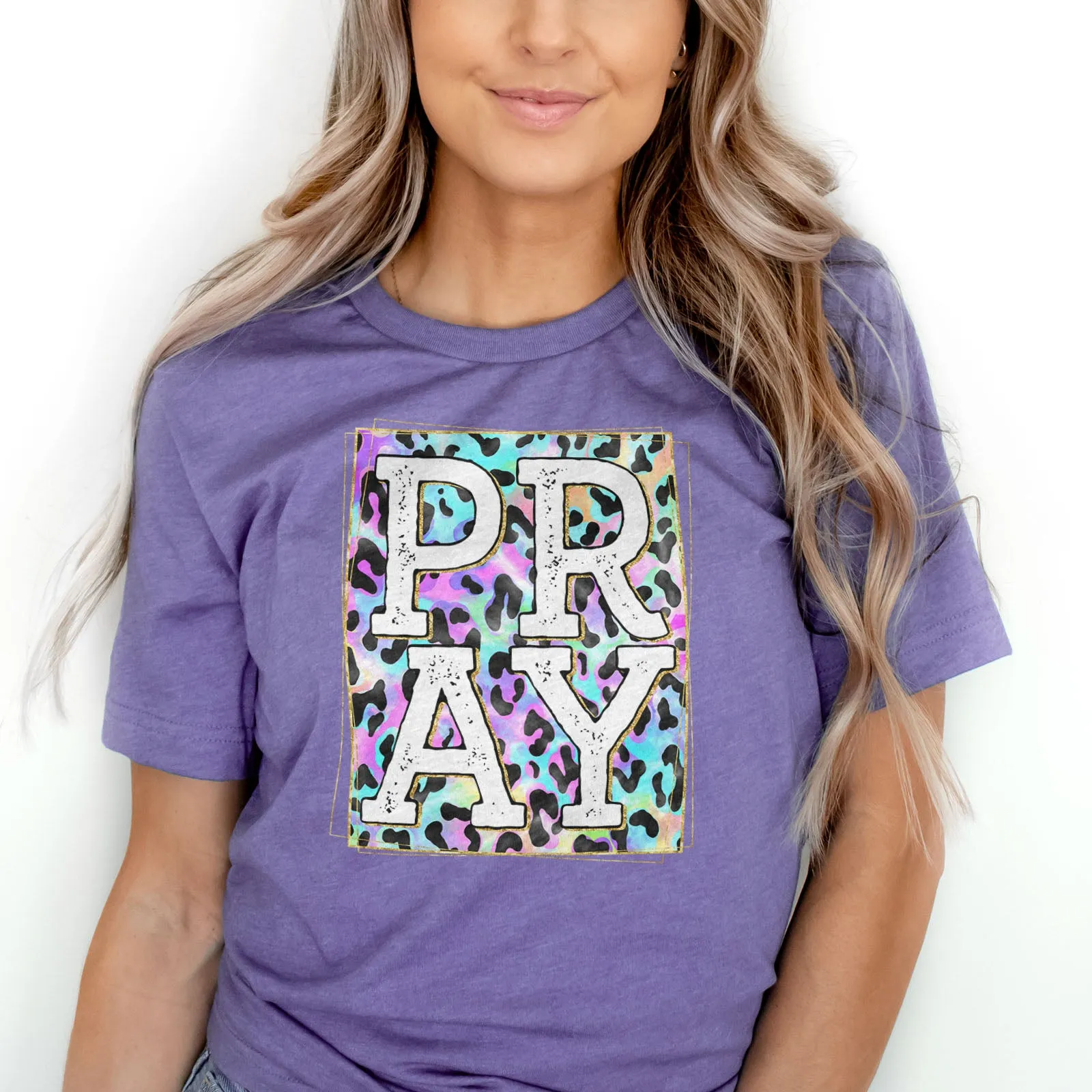 Pray Colorful Leopard Tee sold by Faithful and Co. product image thumbnail 2