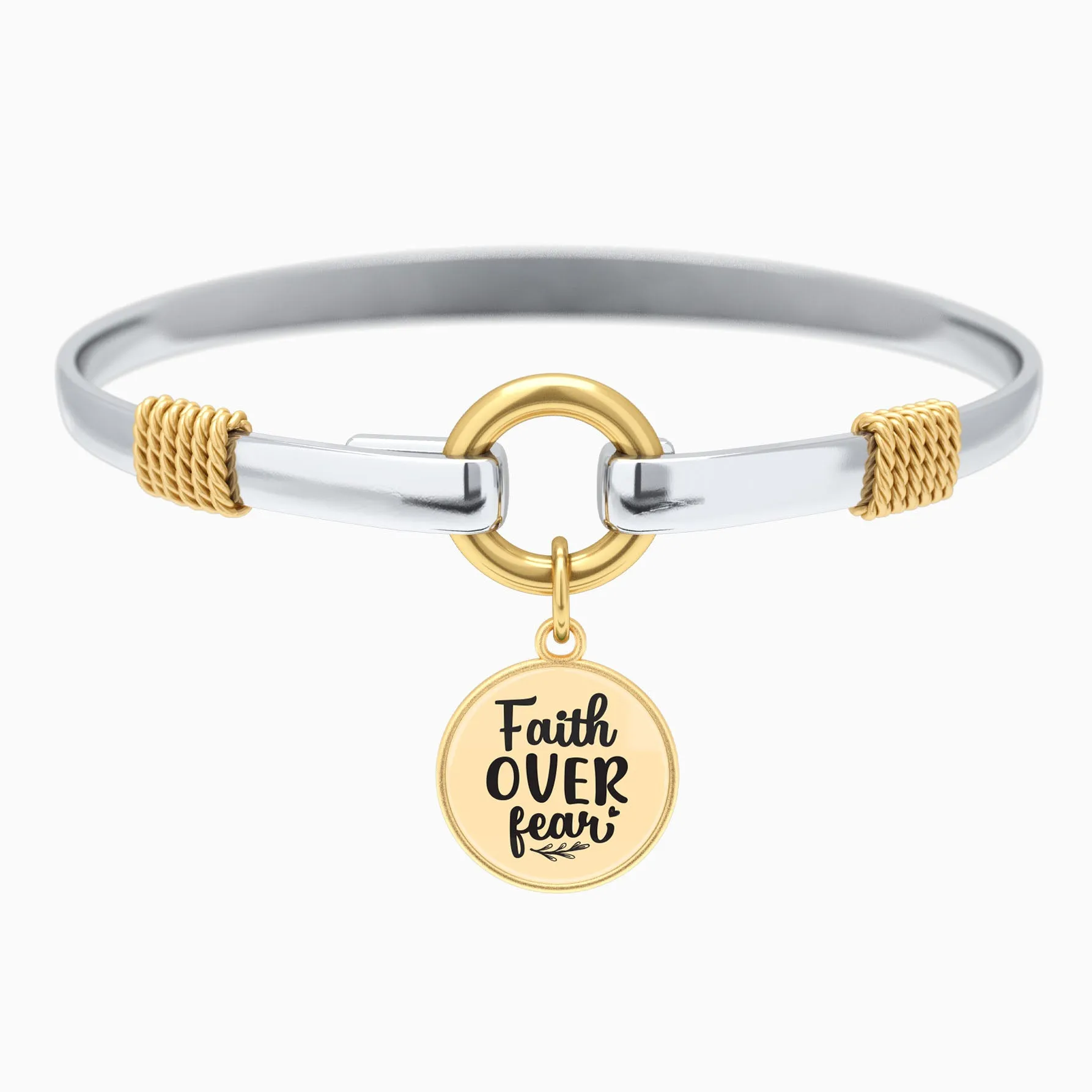 Faith Over Fear - Two-Tone Bracelet sold by Faithful and Co.