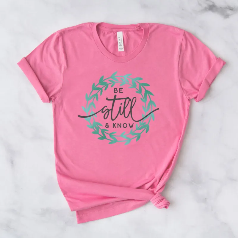 Be Still And Know Wreath Tee sold by Faithful and Co.