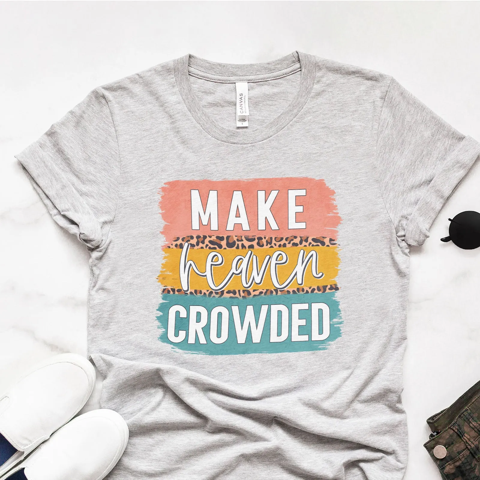 Make Heaven Crowded Brush Block Tee sold by Faithful and Co.