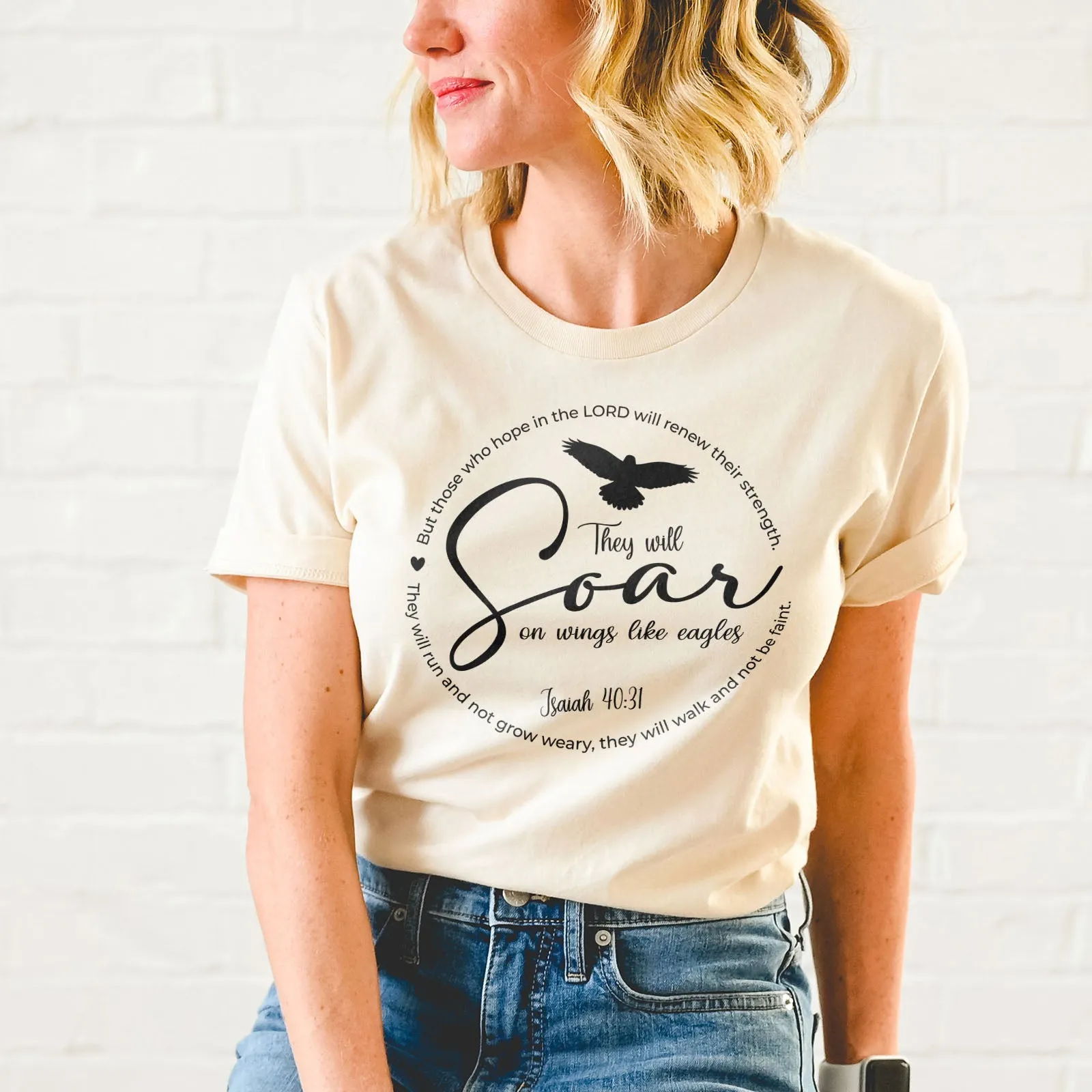 Soar On Wings Like Eagles Tee sold by Faithful and Co. product image thumbnail 3