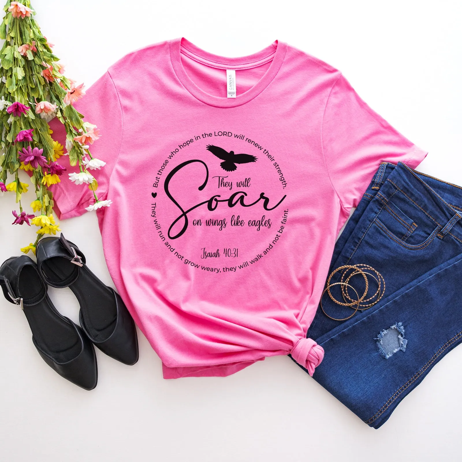 Soar On Wings Like Eagles Tee sold by Faithful and Co. product image thumbnail 5