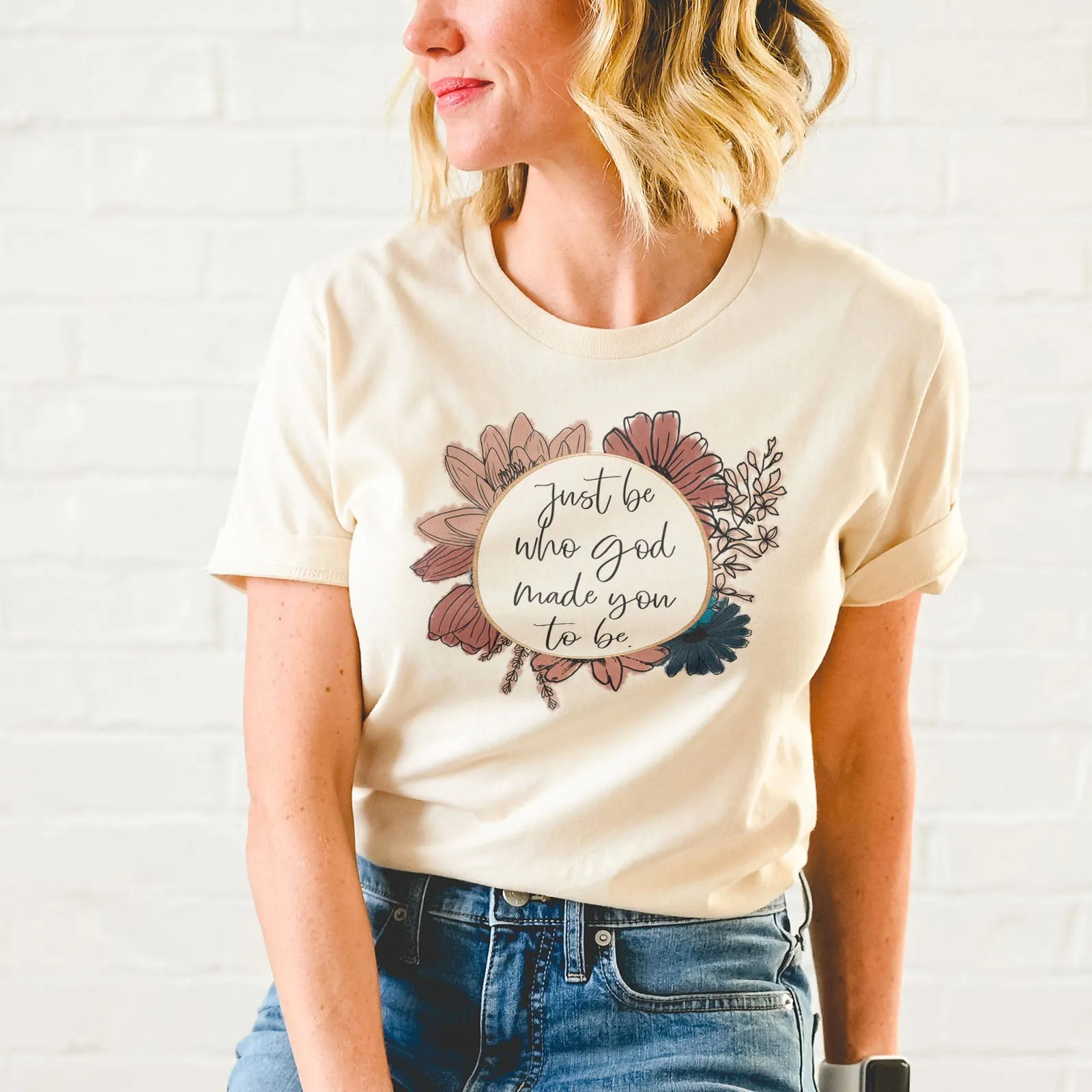 Vintage Just Be Who God Made You To Be Tee sold by Faithful and Co. product image thumbnail 3