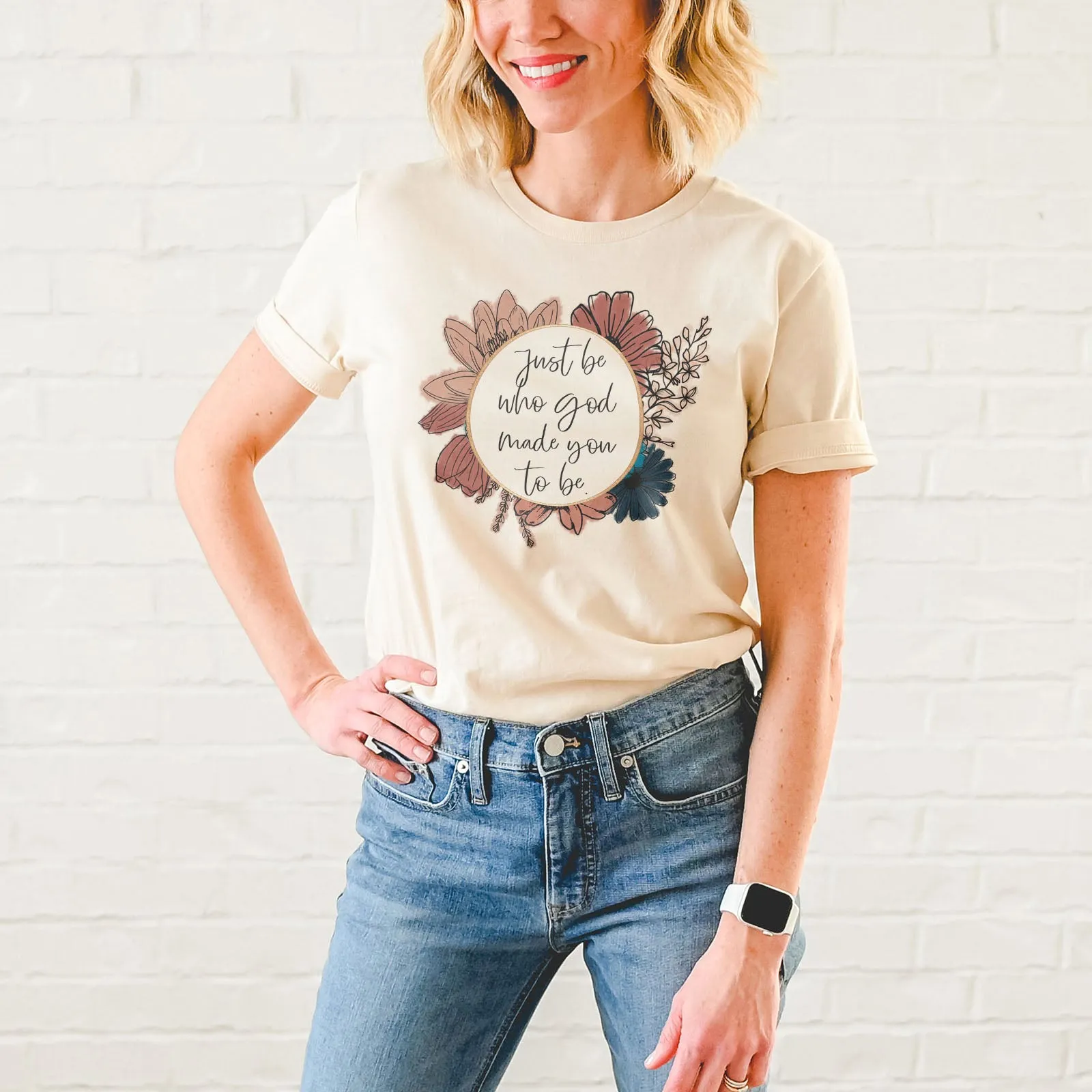 Vintage Just Be Who God Made You To Be Tee sold by Faithful and Co. product image thumbnail 2