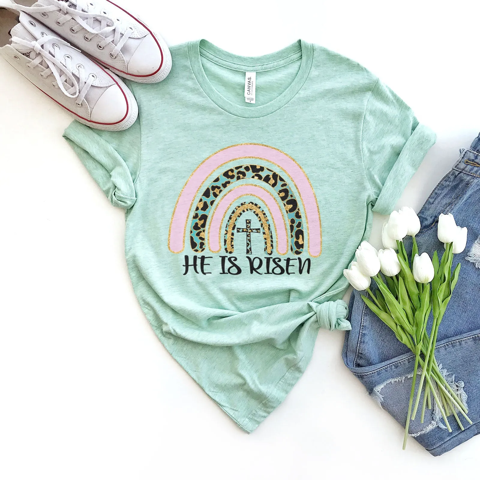 Easter Sparkle Rainbow Tee sold by Faithful and Co. product image thumbnail 5