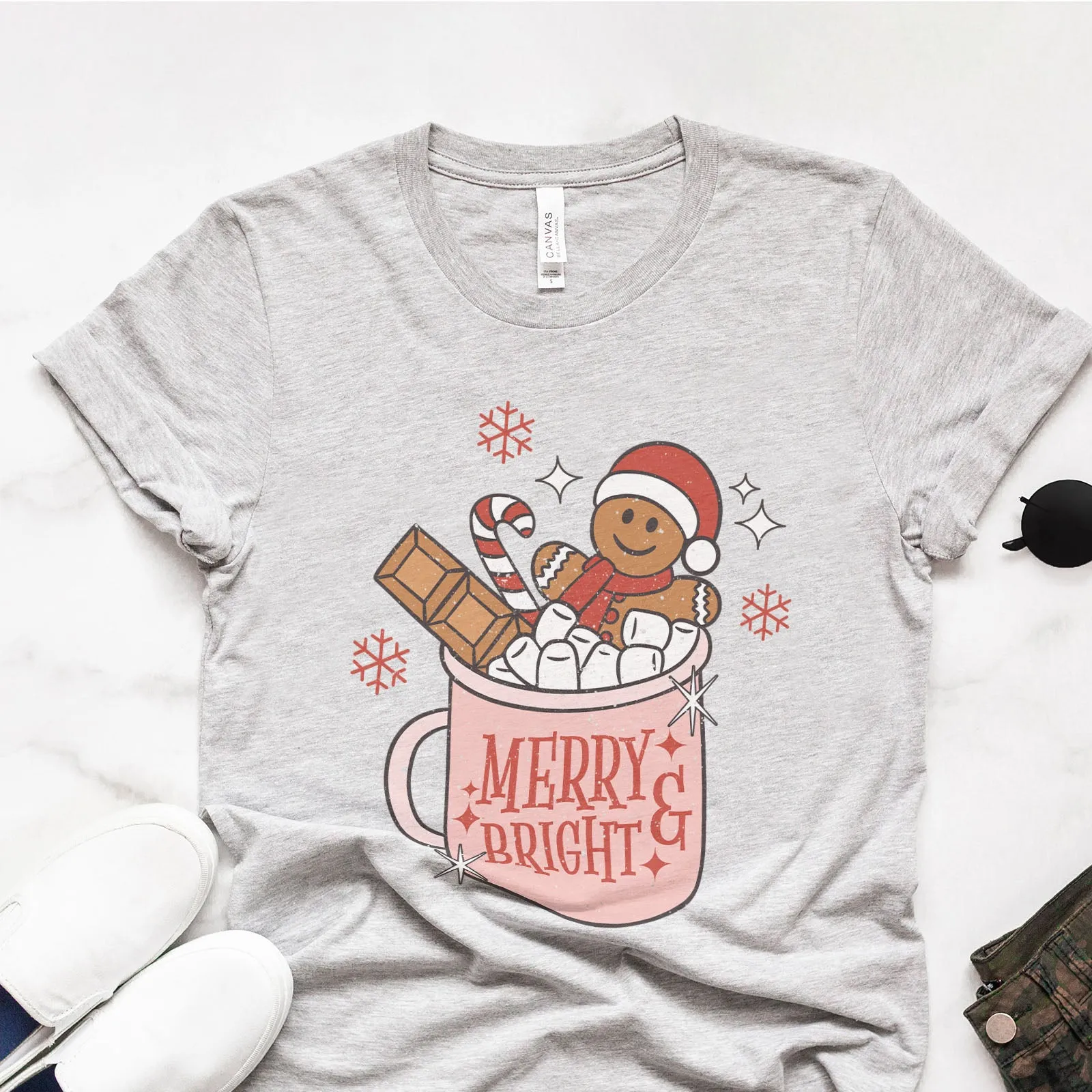 Gingerbread Merry and Bright Tee sold by Faithful and Co. product image thumbnail 3