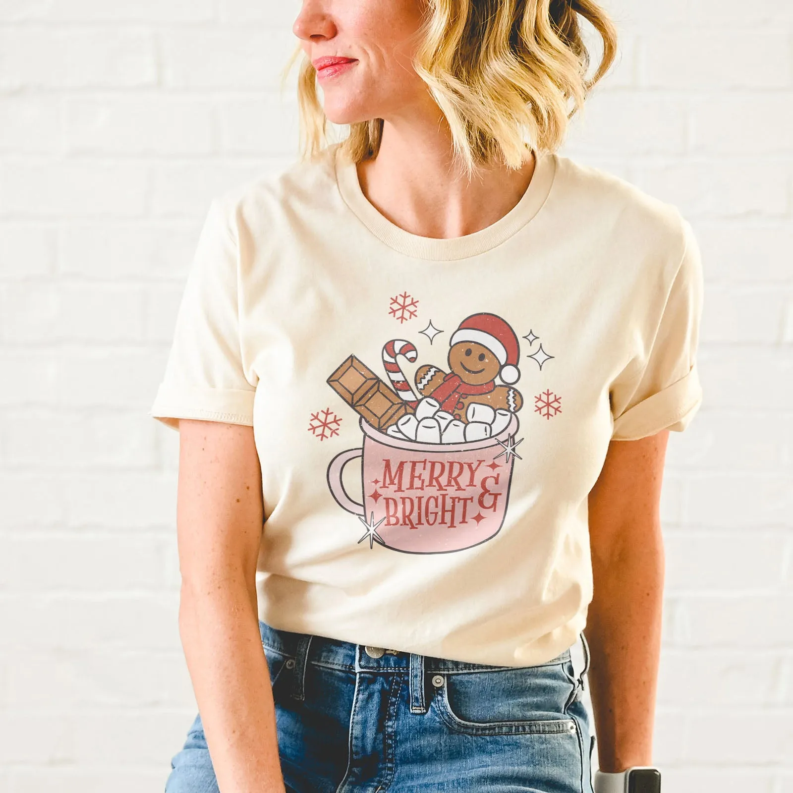 Gingerbread Merry and Bright Tee sold by Faithful and Co. product image thumbnail 2
