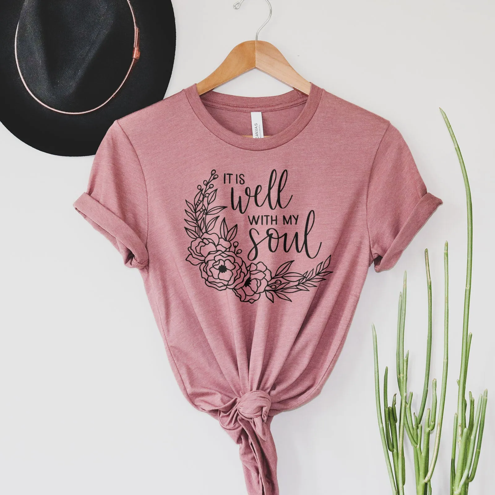 It Is Well With My Soul - Wreath Tee sold by Faithful and Co. product image thumbnail 2