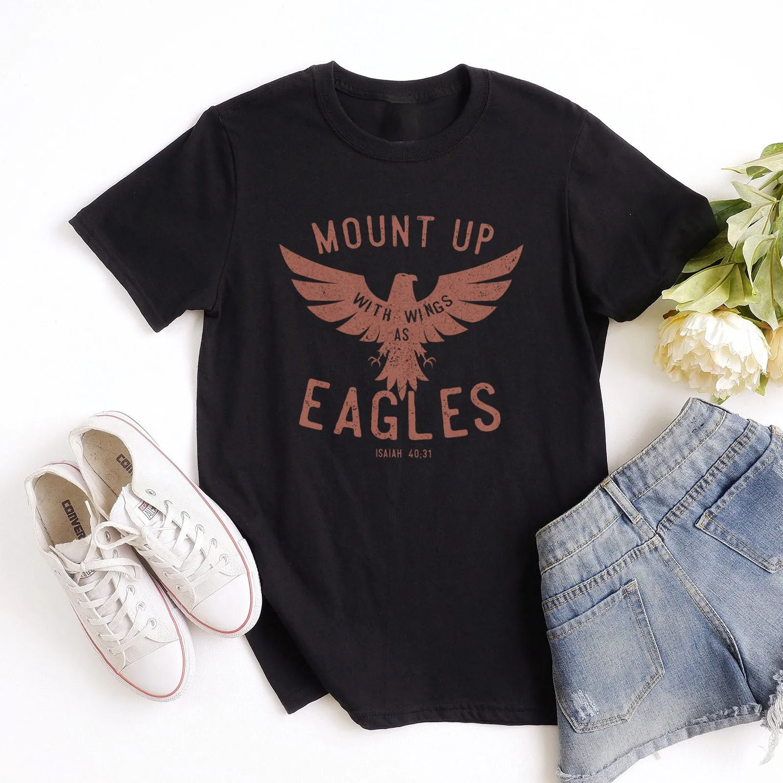 Mount Up Eagles - Isaiah 40:31 Tee sold by Faithful and Co. product image thumbnail 3