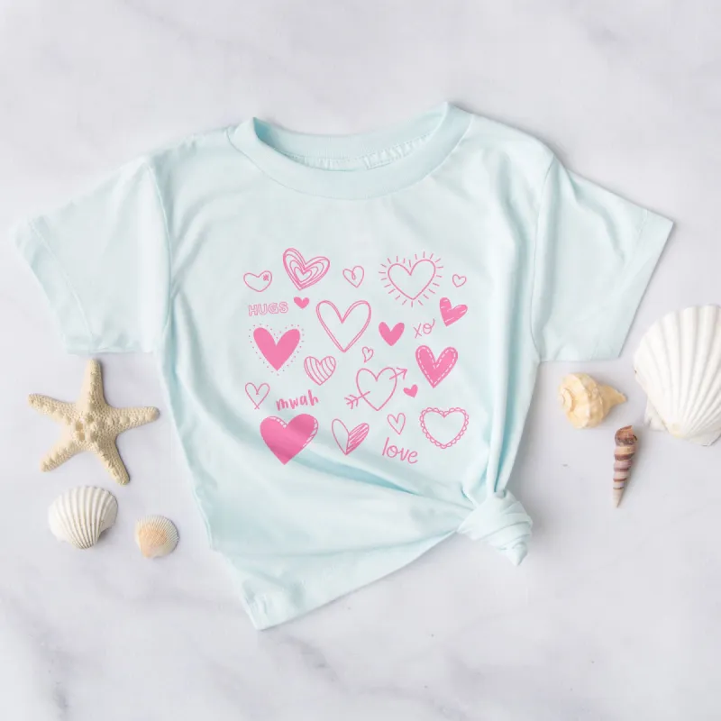 Doodle Hearts Tee sold by Faithful and Co.