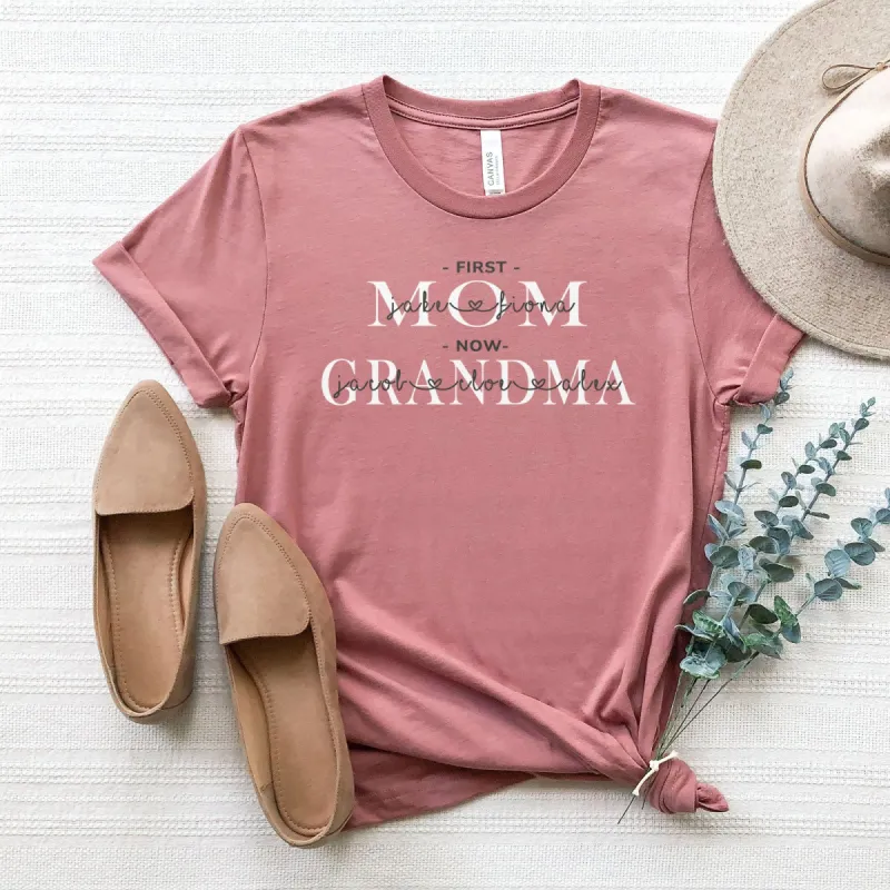 First Mom | Now Grandma Personalized Tee sold by Faithful and Co.