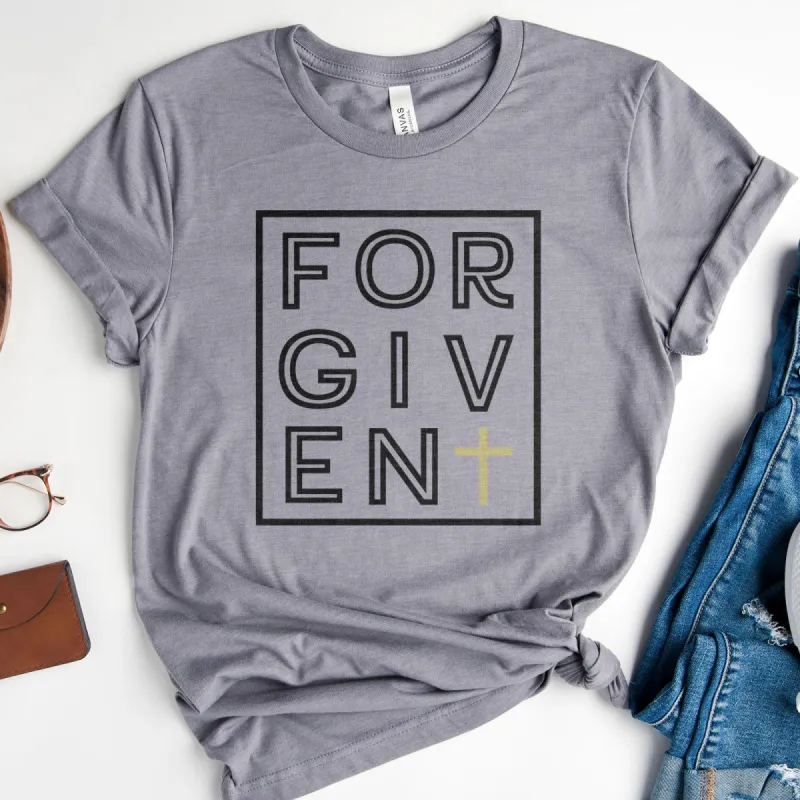 Forgiven Silhouette Tee sold by Faithful and Co.