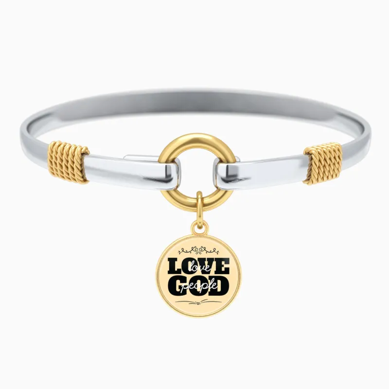Love God Love People - Two-Tone Bracelet sold by Faithful and Co.