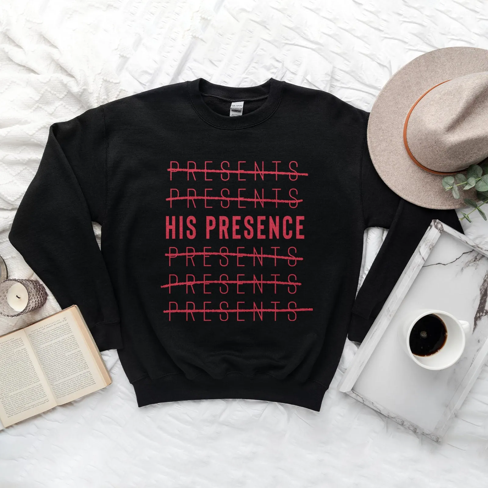 Forget Presents, Celebrate HIS PRESENCE Sweatshirt sold by Faithful and Co. product image thumbnail 2