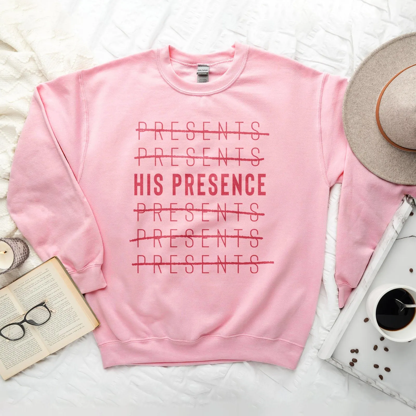 Forget Presents, Celebrate HIS PRESENCE Sweatshirt sold by Faithful and Co.