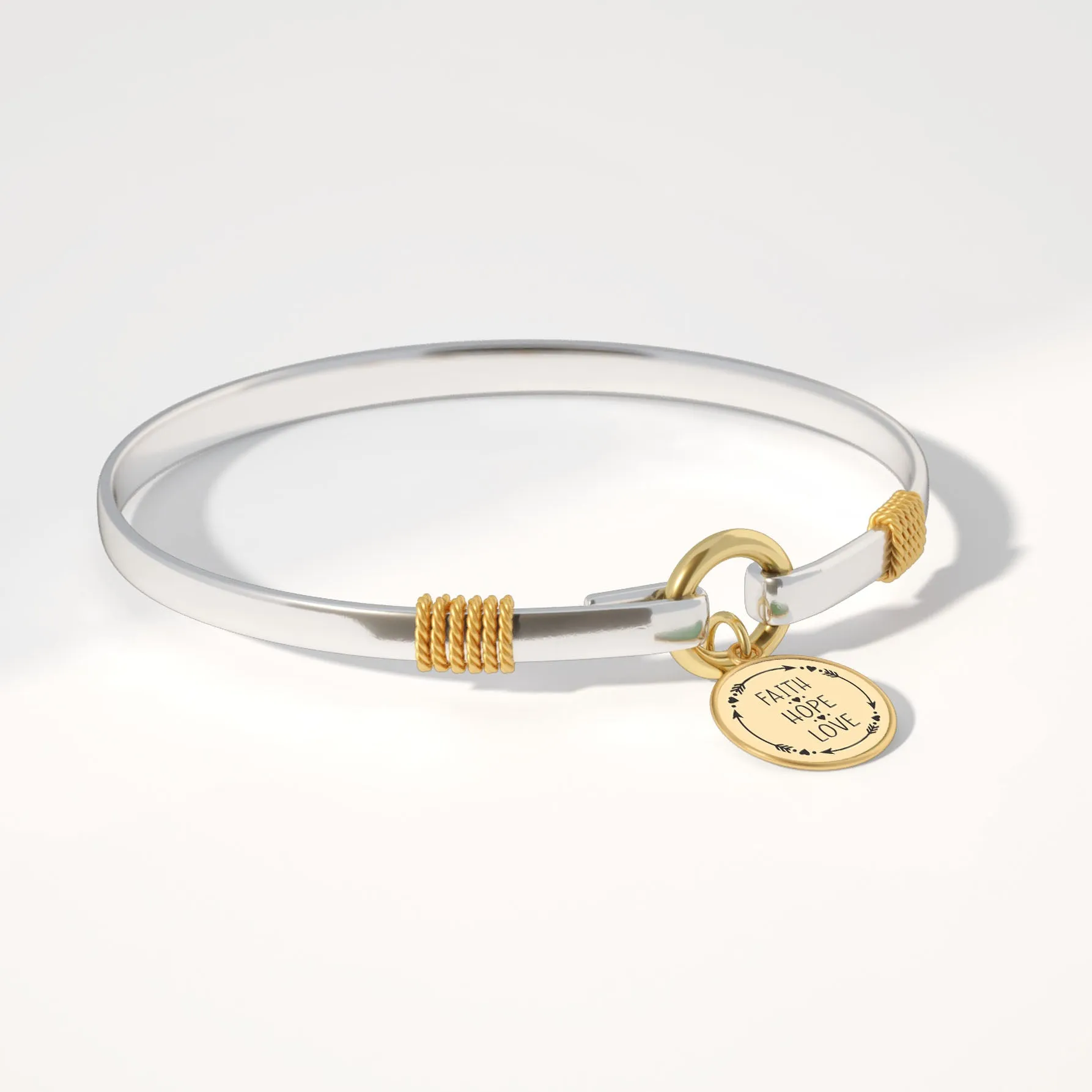 Faith Hope Love - Two-Tone Bracelet sold by Faithful and Co. product image thumbnail 4