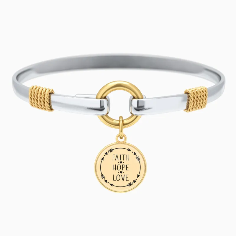 Faith Hope Love - Two-Tone Bracelet sold by Faithful and Co.
