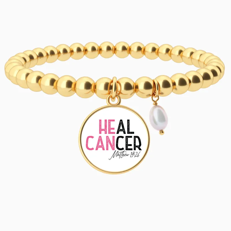 He Can Heal Cancer - Matthew 19:26 - Beaded Bracelet sold by Faithful and Co.