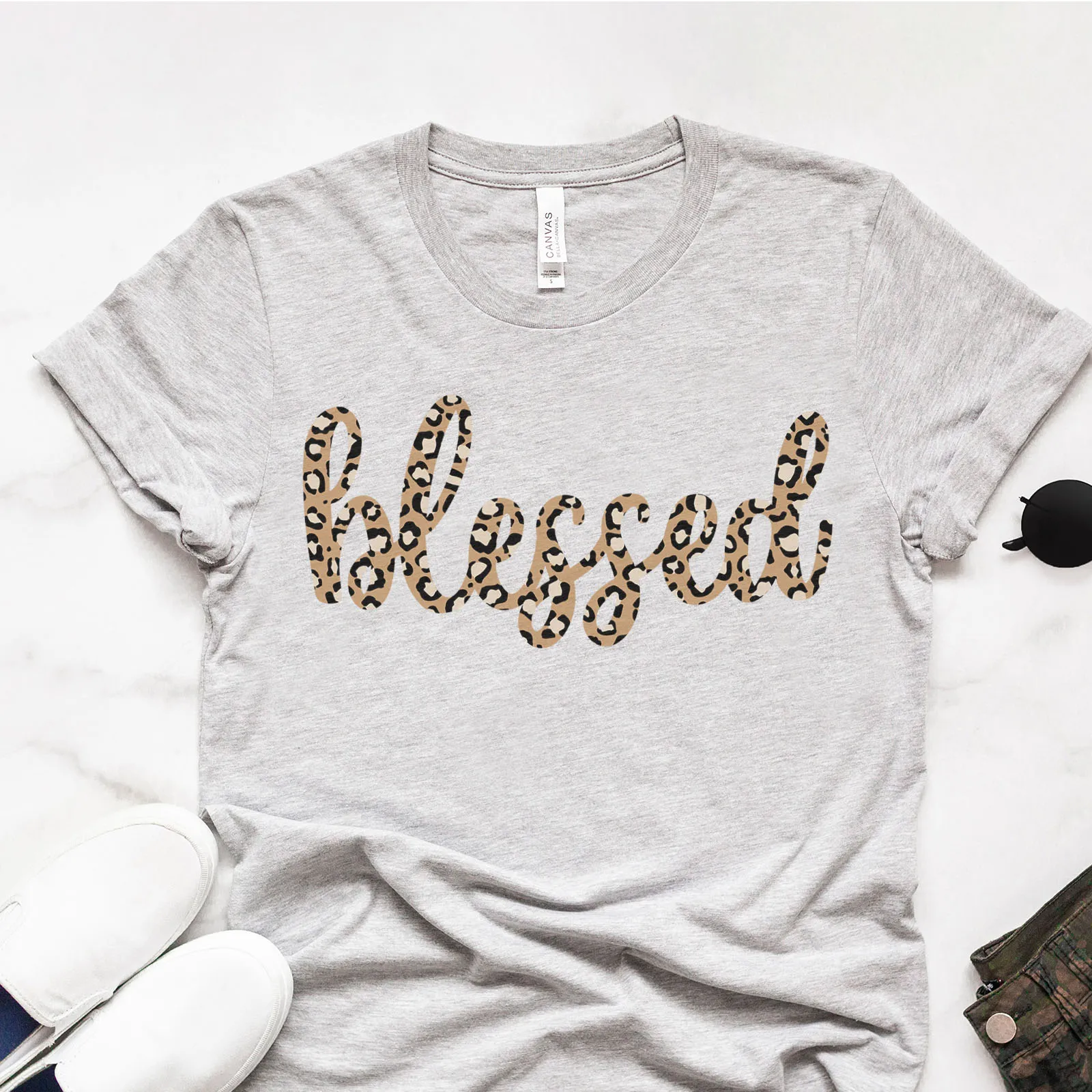 Blessed Leopard Tee sold by Faithful and Co. product image thumbnail 5