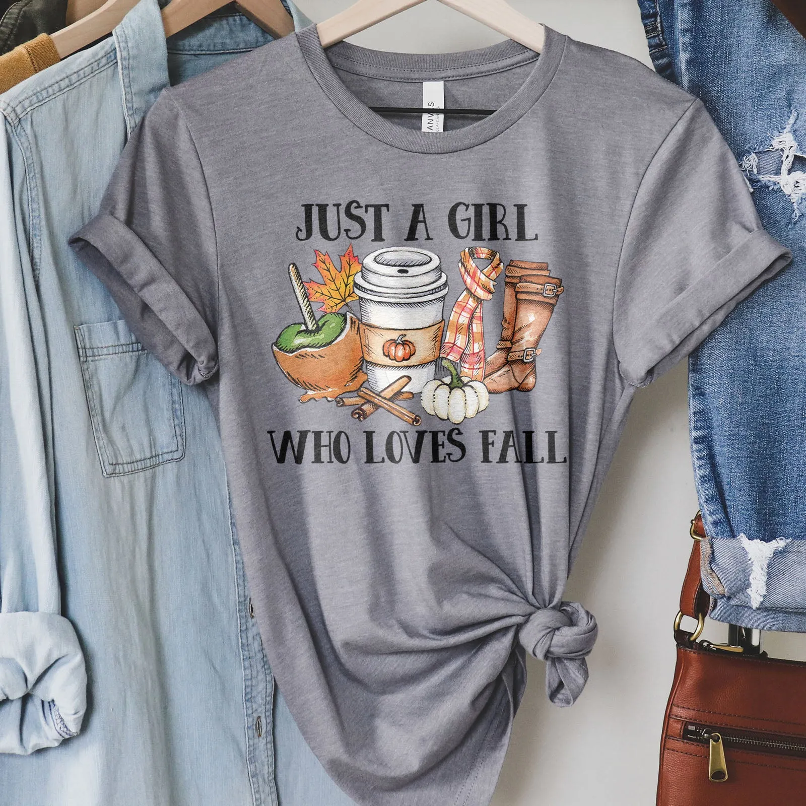 Just a Girl Who Loves Fall Tee sold by Faithful and Co. product image thumbnail 4