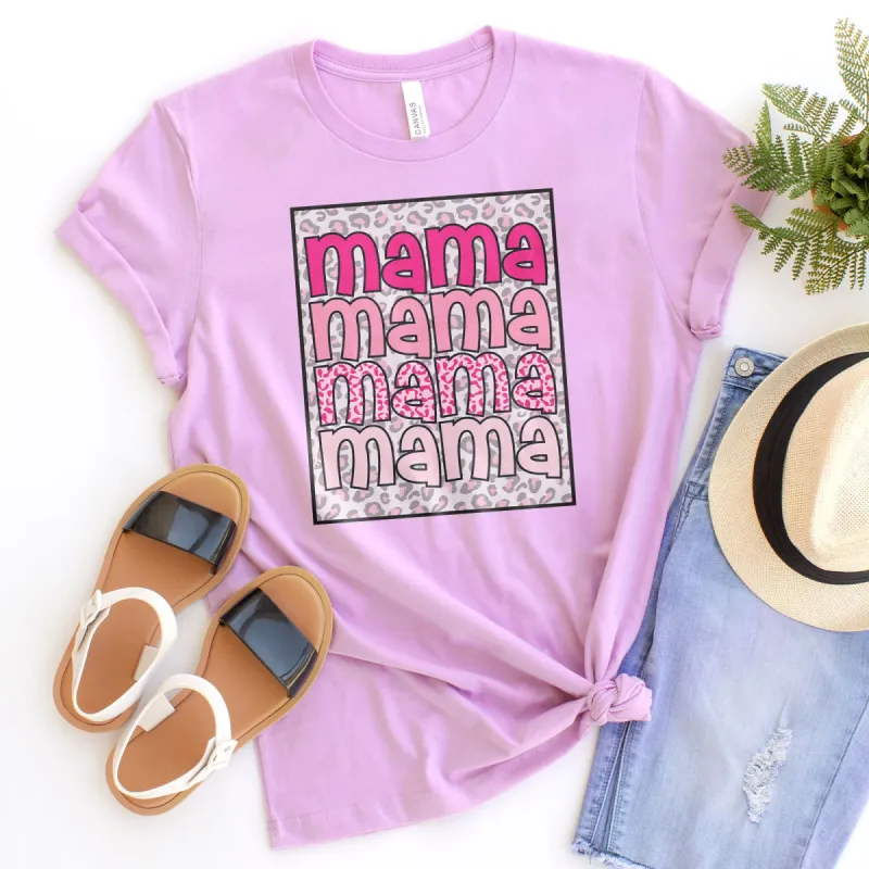 Pink Leopard Mama Tee sold by Faithful and Co.