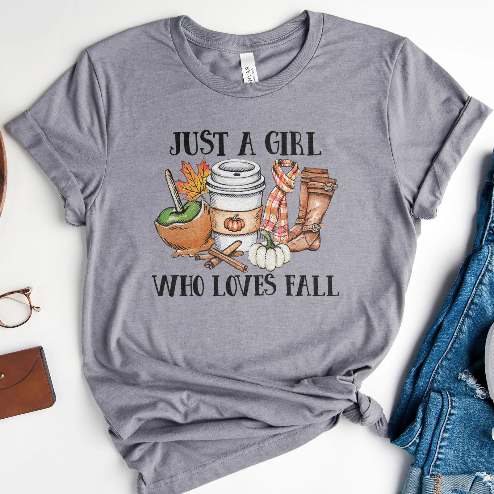 Just a Girl Who Loves Fall Tee sold by Faithful and Co.