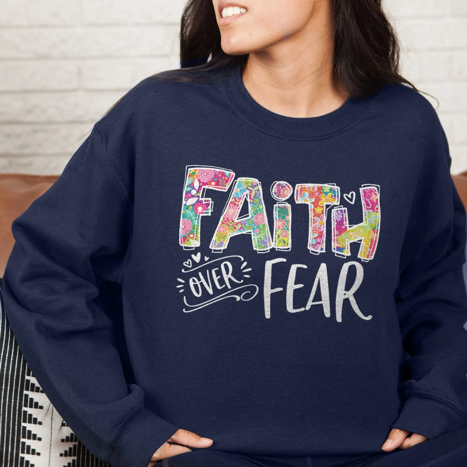 Faith Over Fear Sweatshirt sold by Faithful and Co. product image thumbnail 2