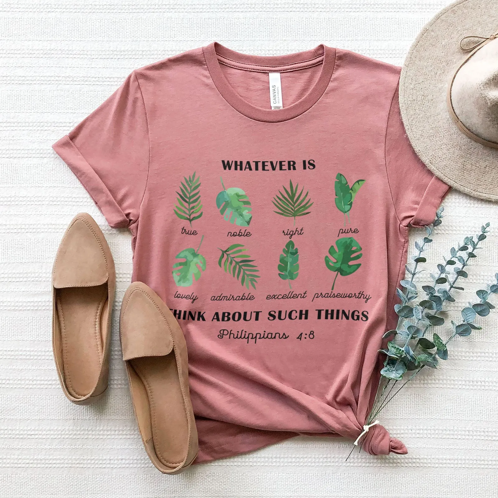 Philippians 4:8 Foliage Tee sold by Faithful and Co. product image thumbnail 5