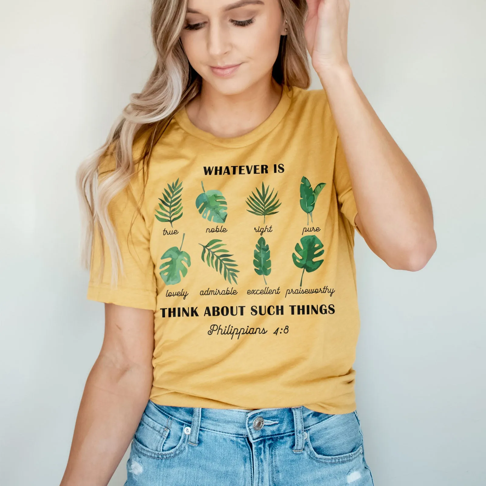 Philippians 4:8 Foliage Tee sold by Faithful and Co. product image thumbnail 3