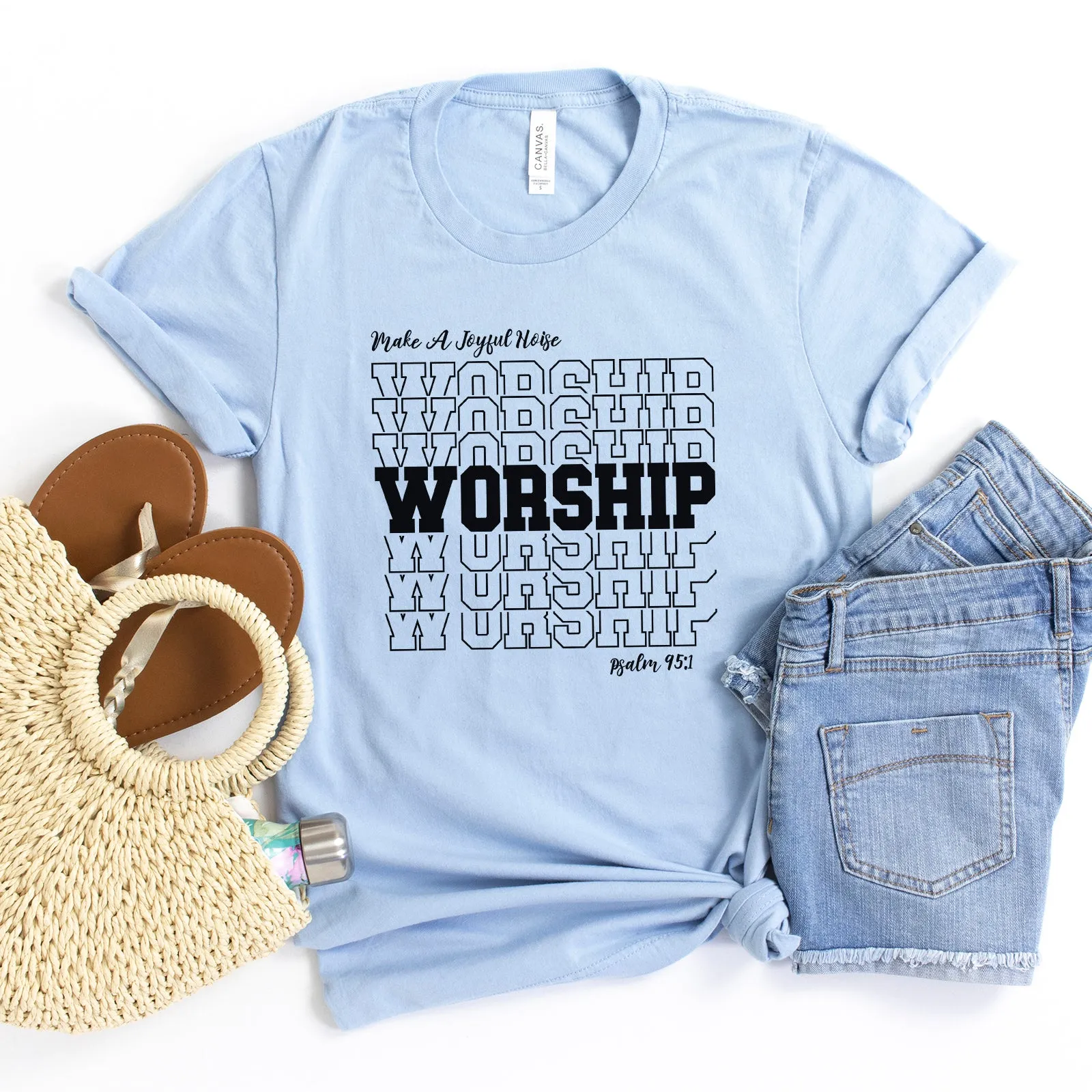 Worship | Make A Joyful Noise Tee sold by Faithful and Co.