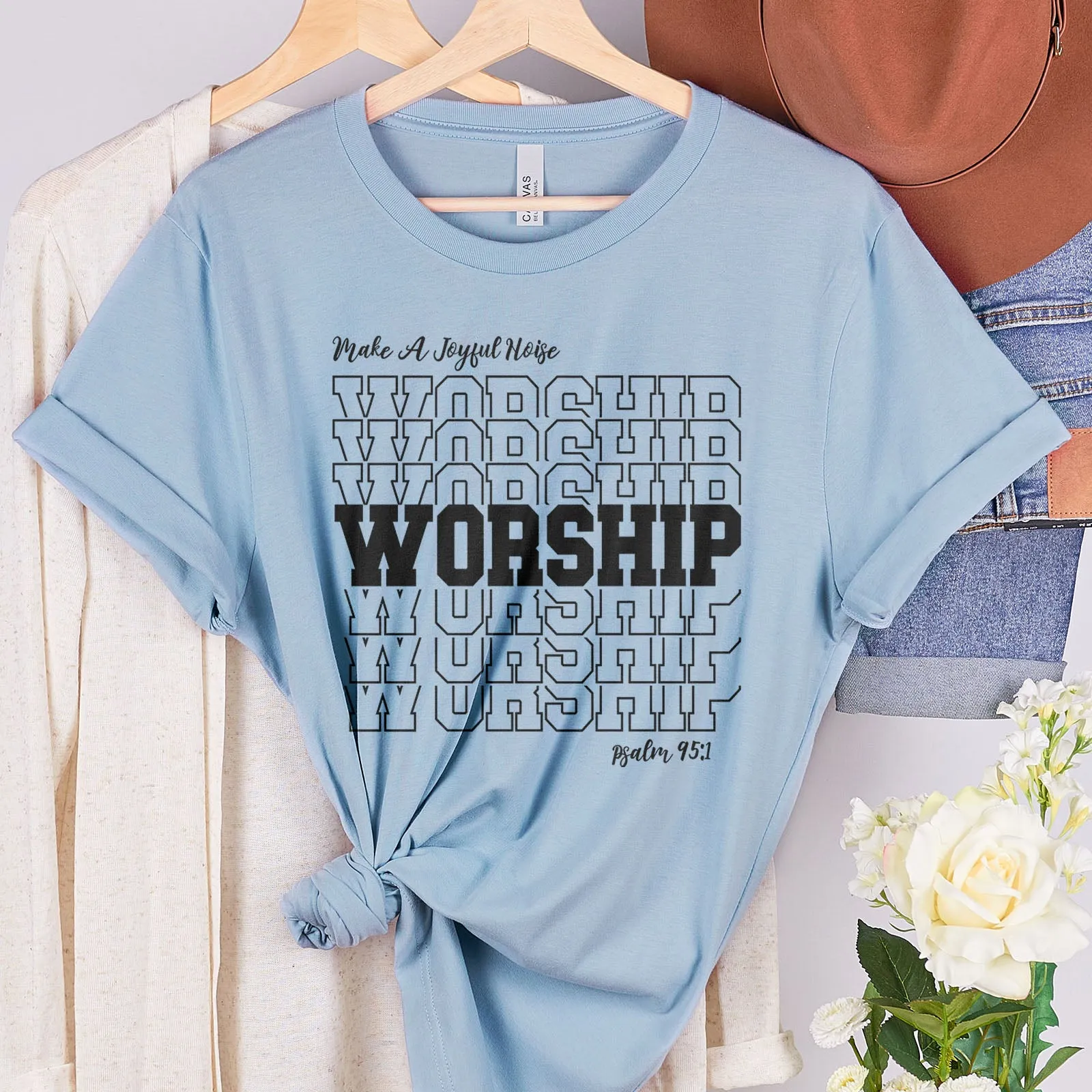 Worship | Make A Joyful Noise Tee sold by Faithful and Co. product image thumbnail 4