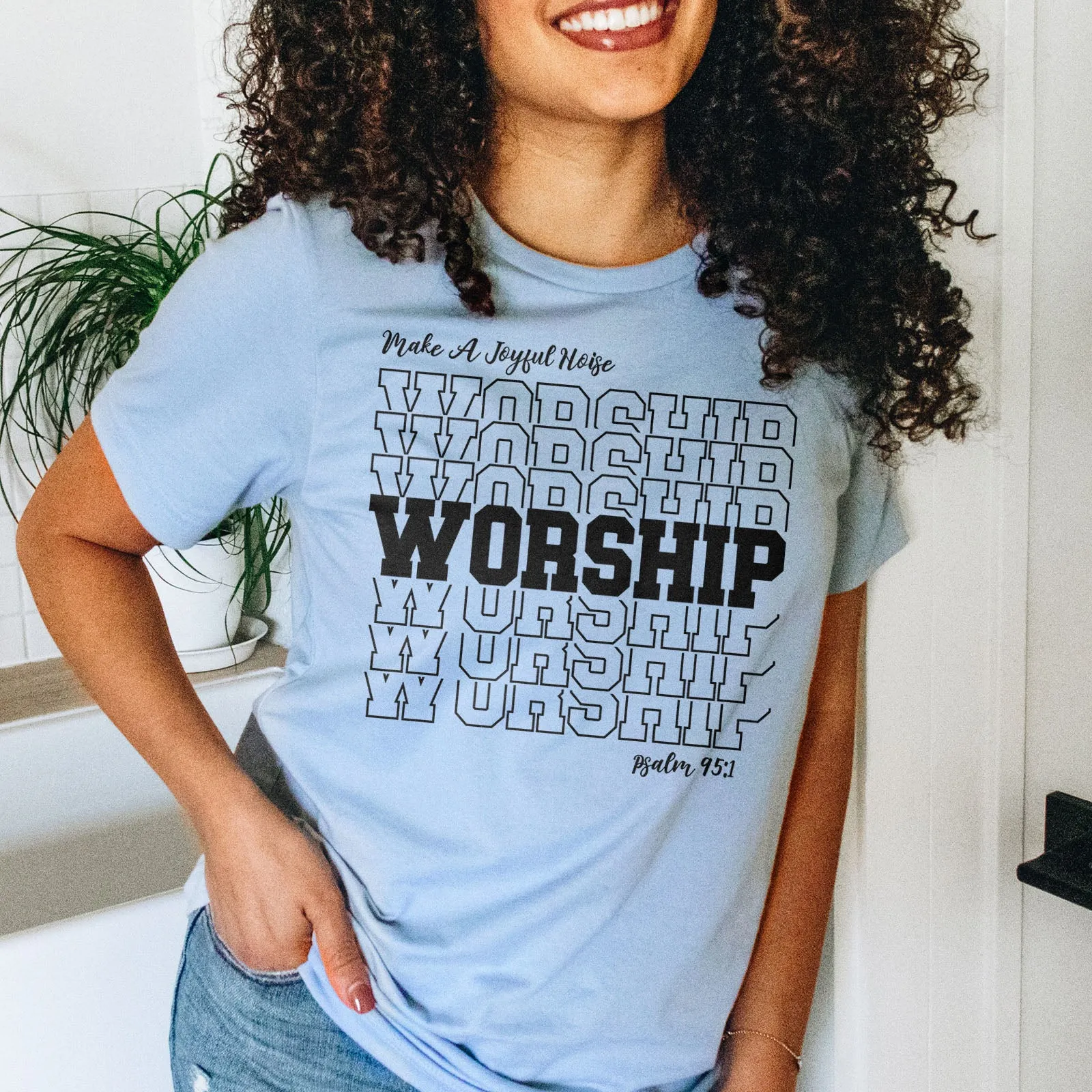 Worship | Make A Joyful Noise Tee sold by Faithful and Co. product image thumbnail 2