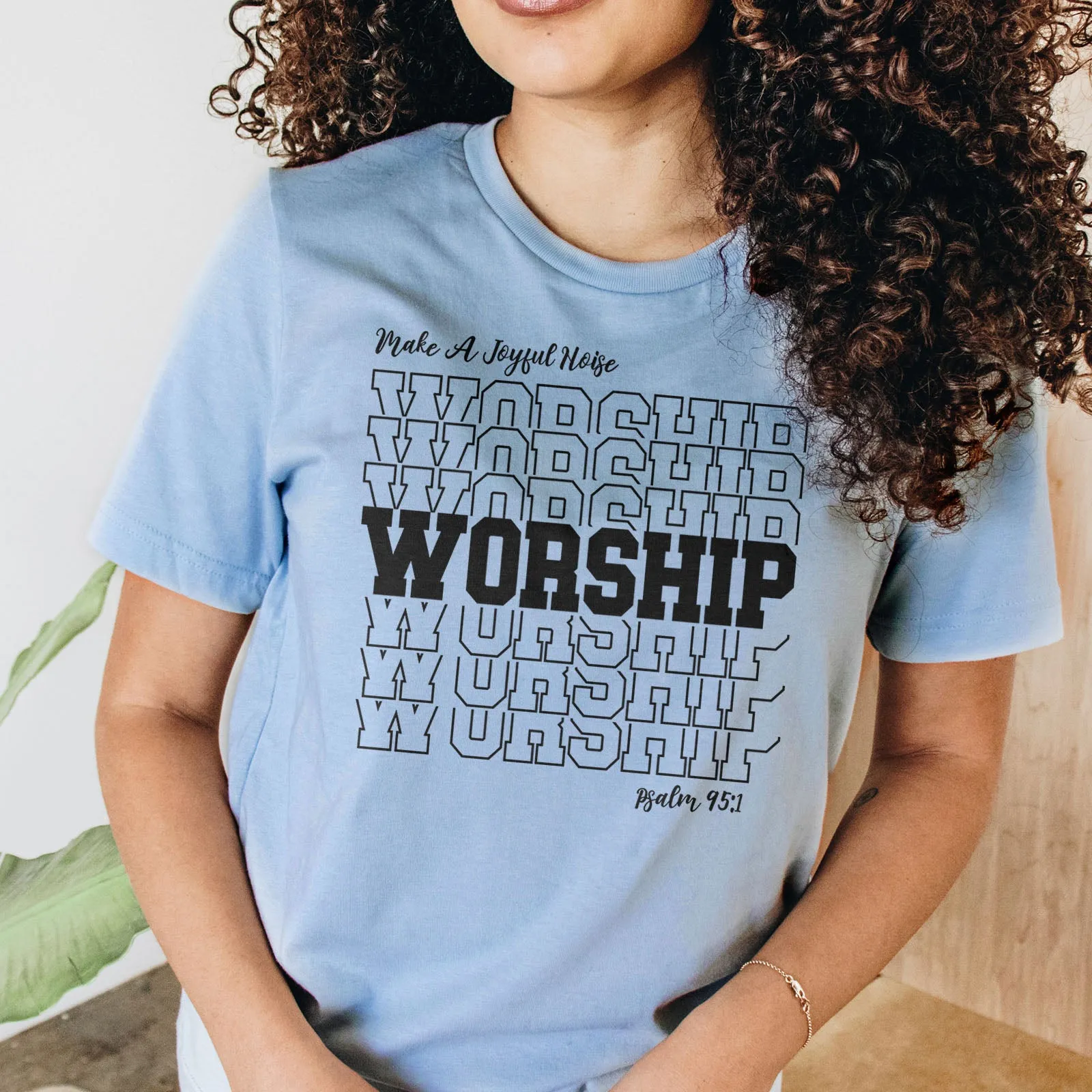 Worship | Make A Joyful Noise Tee sold by Faithful and Co. product image thumbnail 3