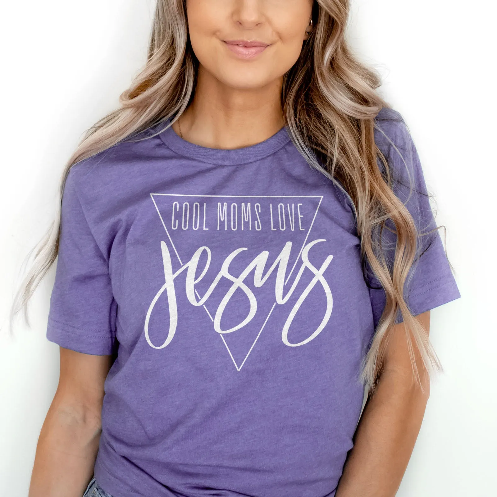 Cool Moms Love Jesus Triangle Tee sold by Faithful and Co. product image thumbnail 2