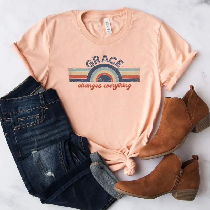 Retro, Grace Changes Everything Tee sold by Faithful and Co.
