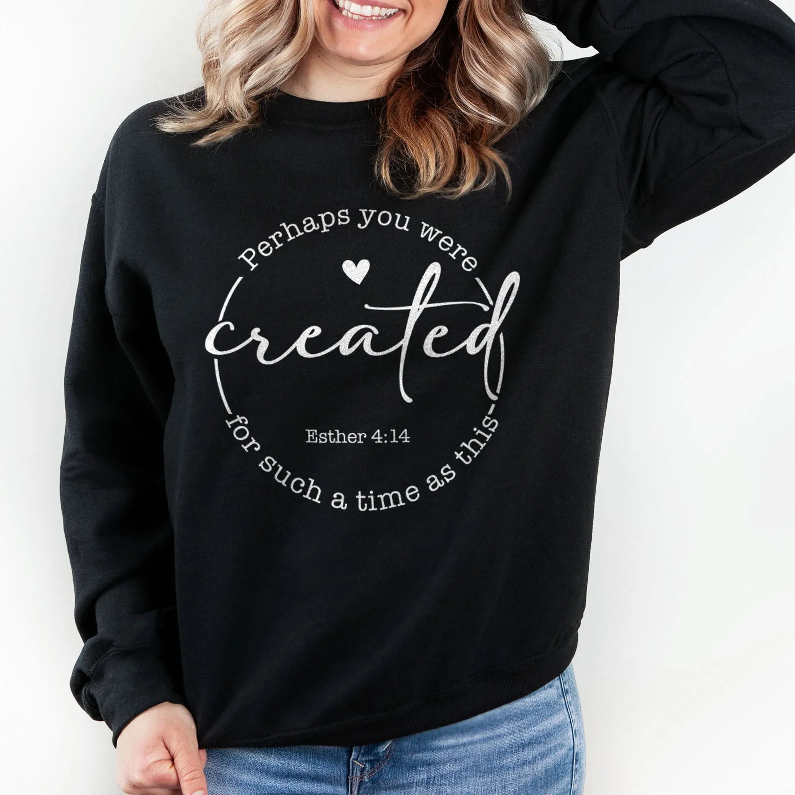 Perhaps You Were Created For Such A Time As This | Esther 4:14 Sweatshirt sold by Faithful and Co. product image thumbnail 4