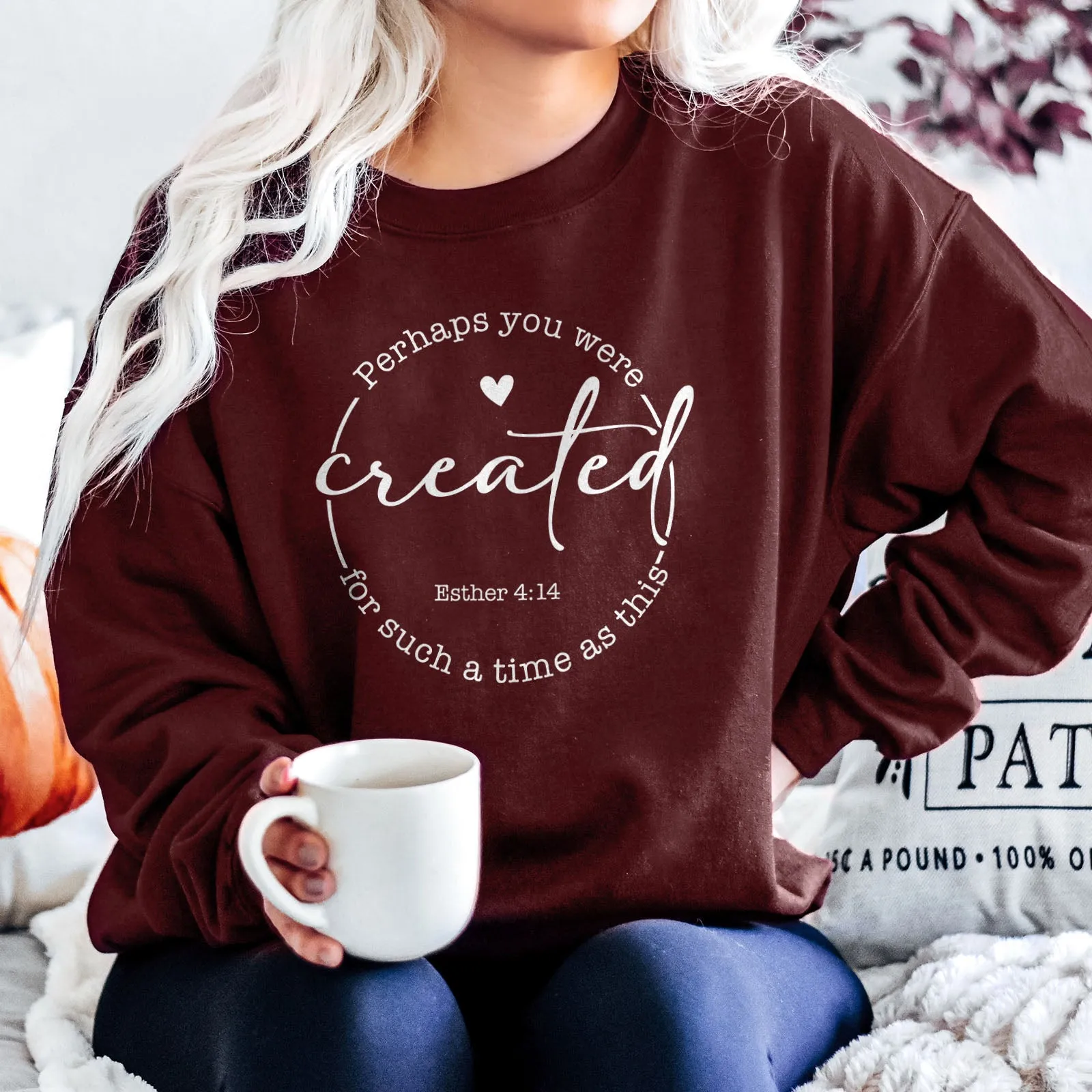 Perhaps You Were Created For Such A Time As This | Esther 4:14 Sweatshirt sold by Faithful and Co. product image thumbnail 2