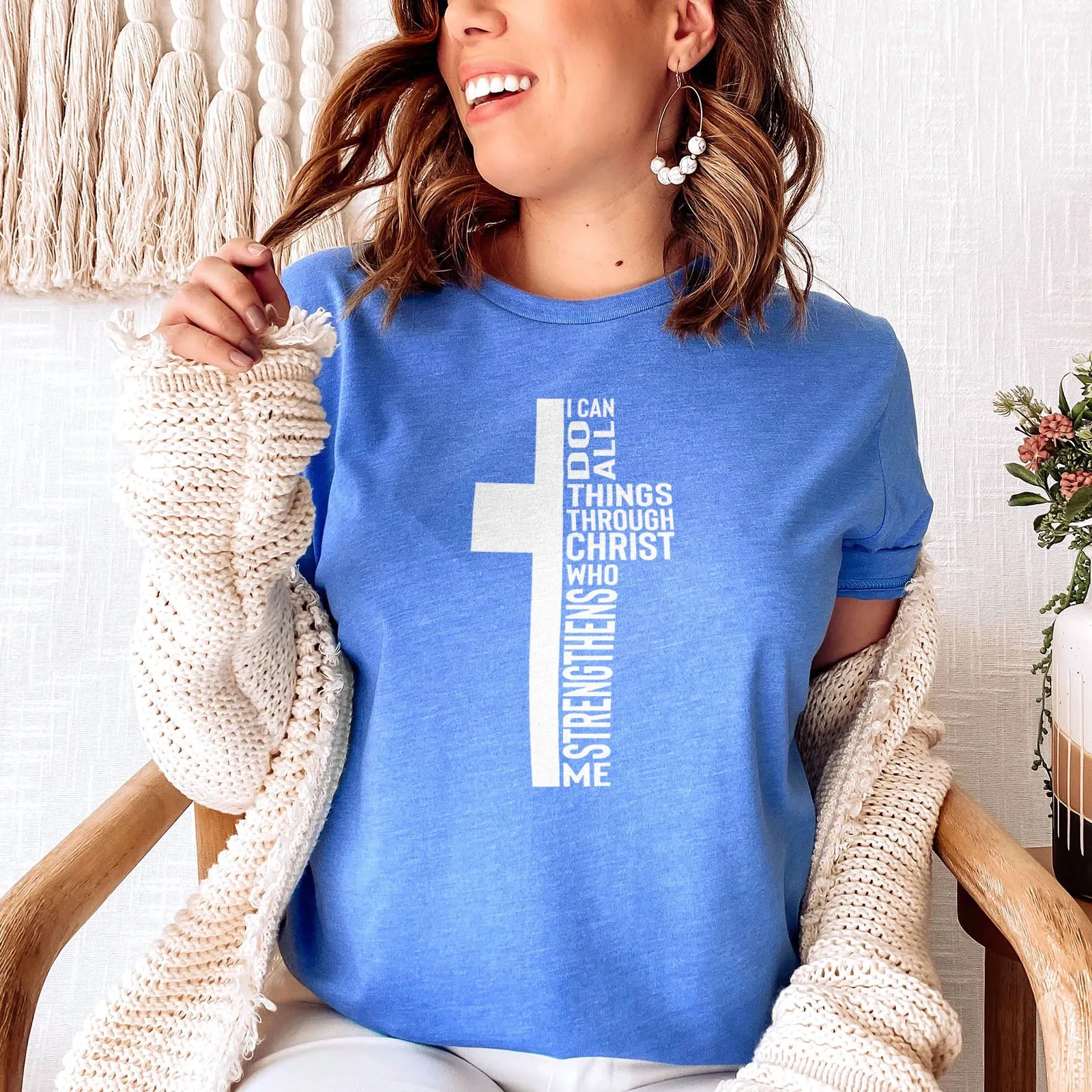 Can Do All Things Through Christ Who Strengthens Me Cross Tee sold by Faithful and Co. product image thumbnail 2