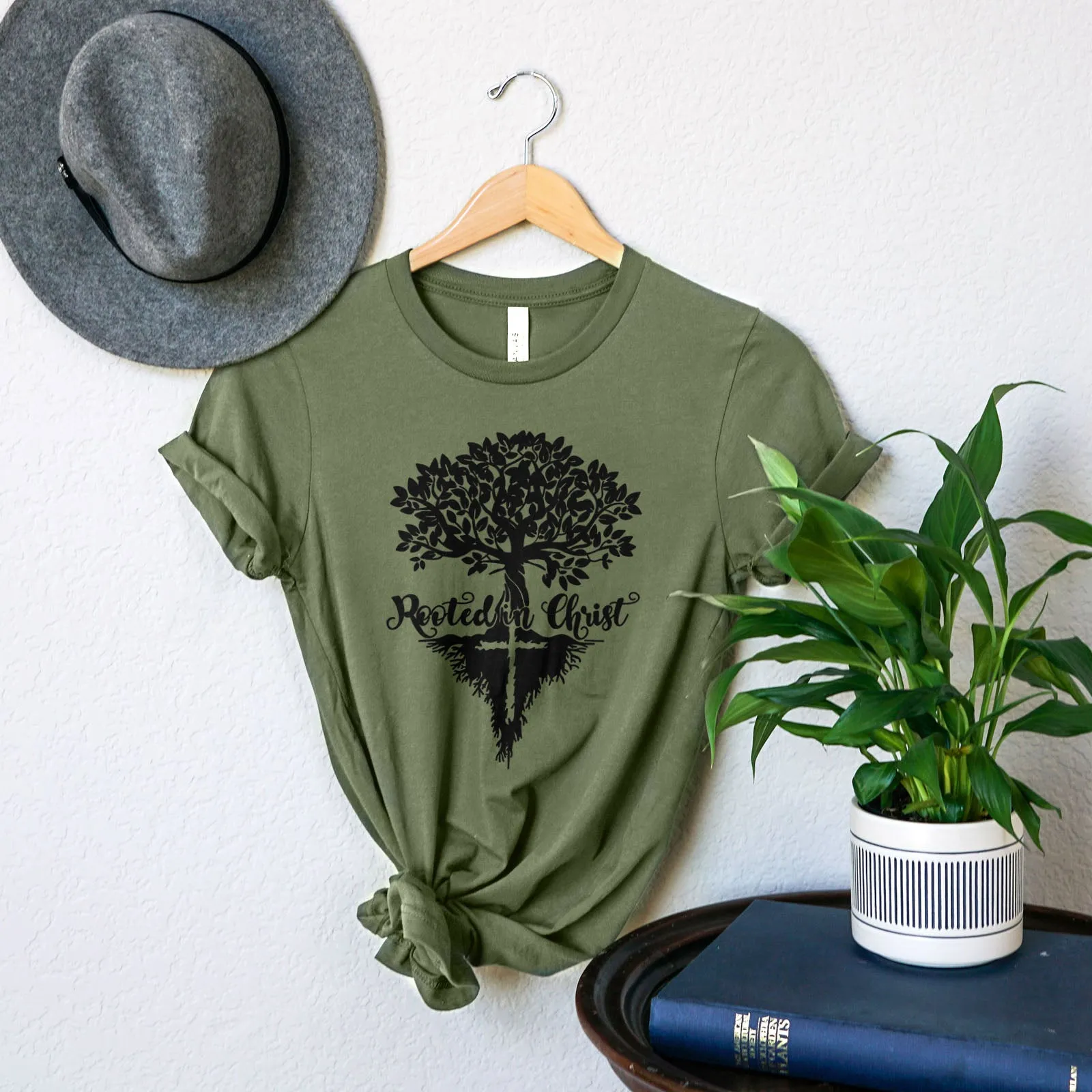 Rooted In Christ Tree Tee sold by Faithful and Co. product image thumbnail 4