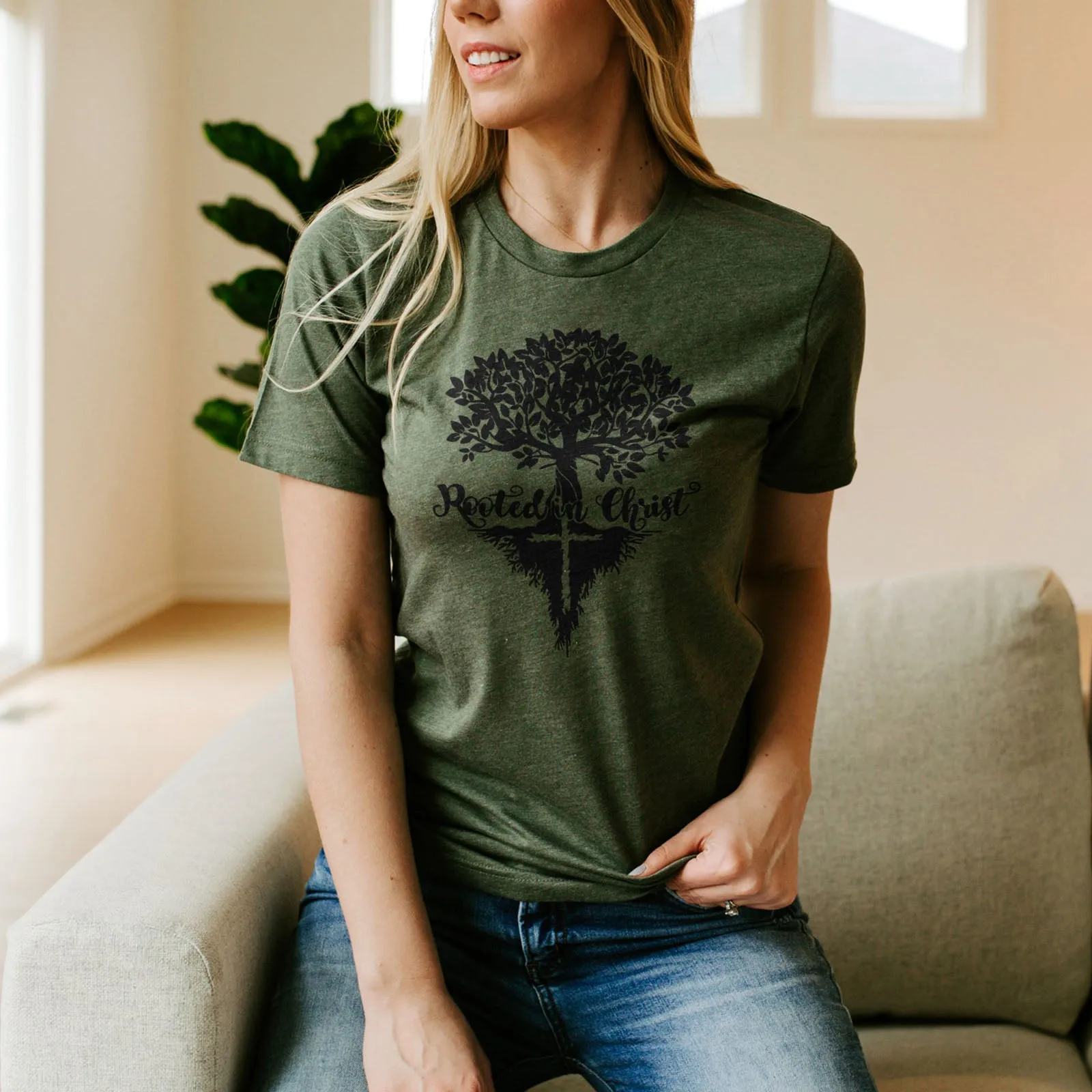 Rooted In Christ Tree Tee sold by Faithful and Co. product image thumbnail 2
