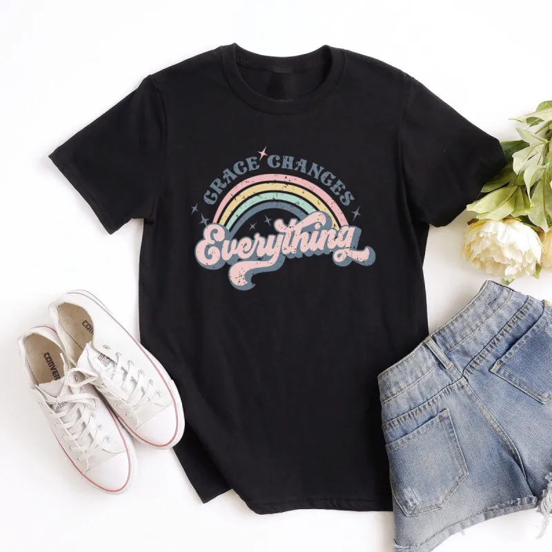 Grace Changes Everything Retro Tee sold by Faithful and Co.