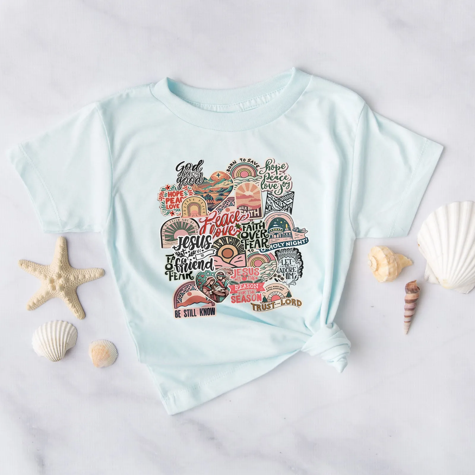 Inspirational Christian Retro Collage Tee sold by Faithful and Co. product image thumbnail 2