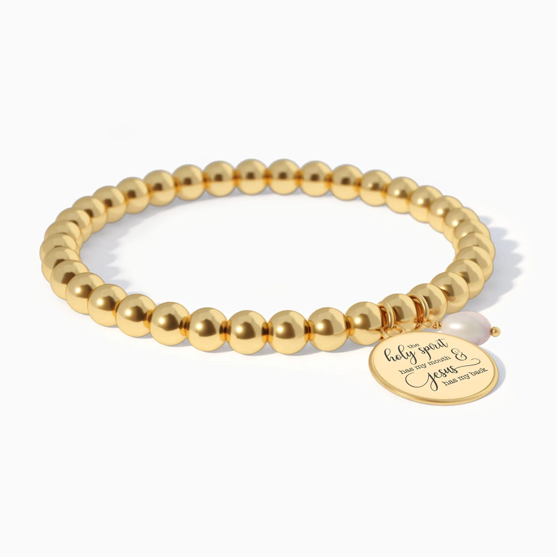 The Holy Spirit Has My Mouth & Jesus Has My Back - Beaded Bracelet sold by Faithful and Co. product image thumbnail 4