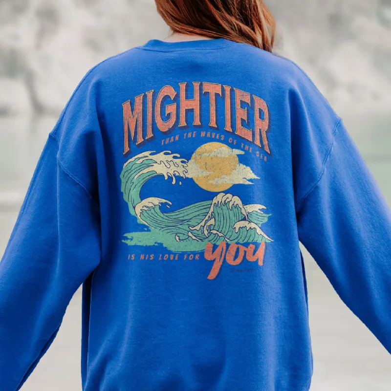 Mightier Than The Waves Of The Sea Summer Back Print Sweatshirt sold by Faithful and Co.
