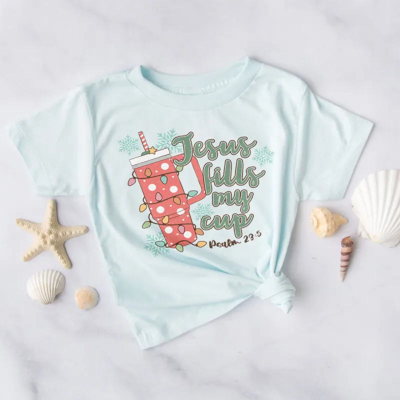 Jesus Fills My Cup Png - Psalm 23:5 Tee sold by Faithful and Co.