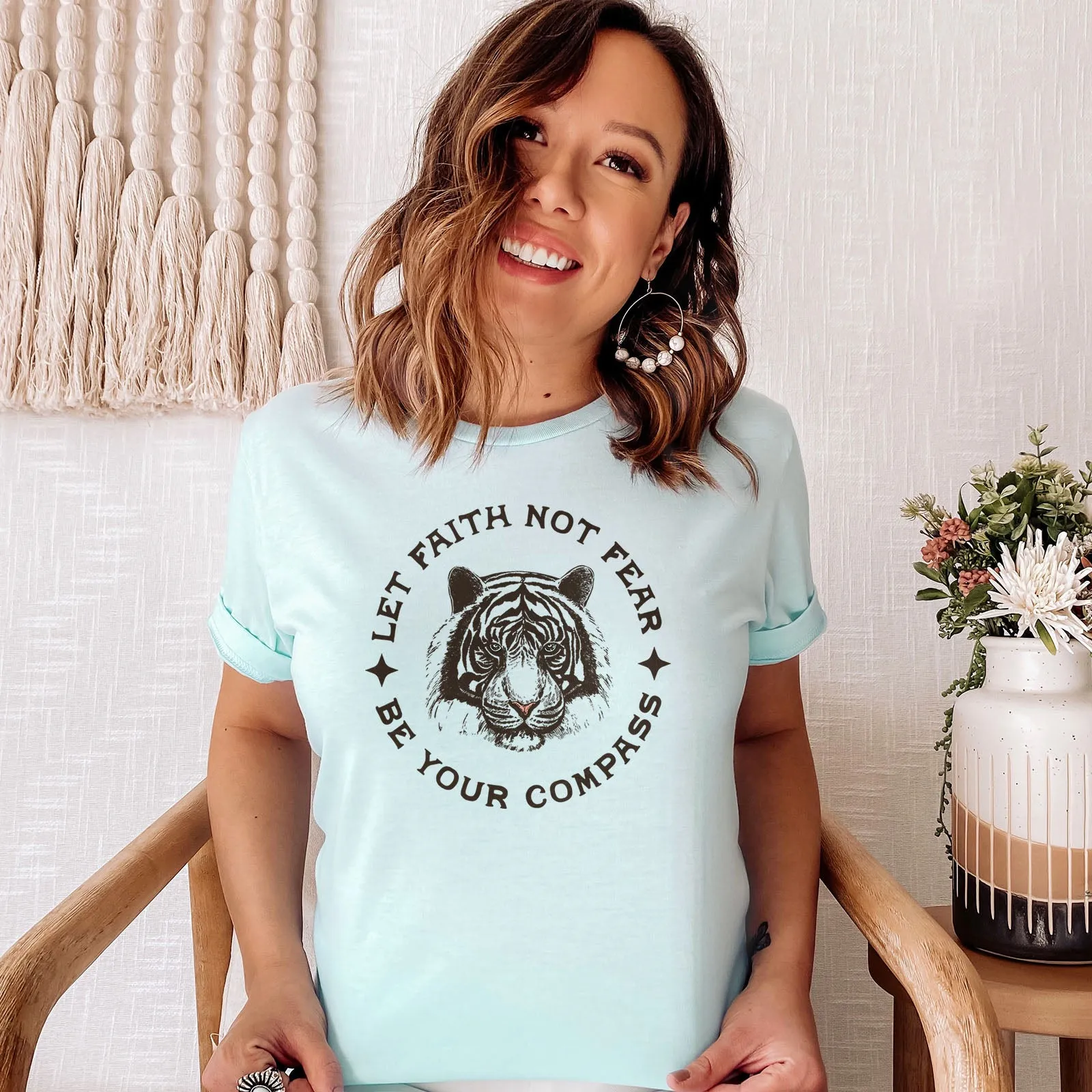 Let Faith not Fear be Your Compass Tiger Tee sold by Faithful and Co. product image thumbnail 5