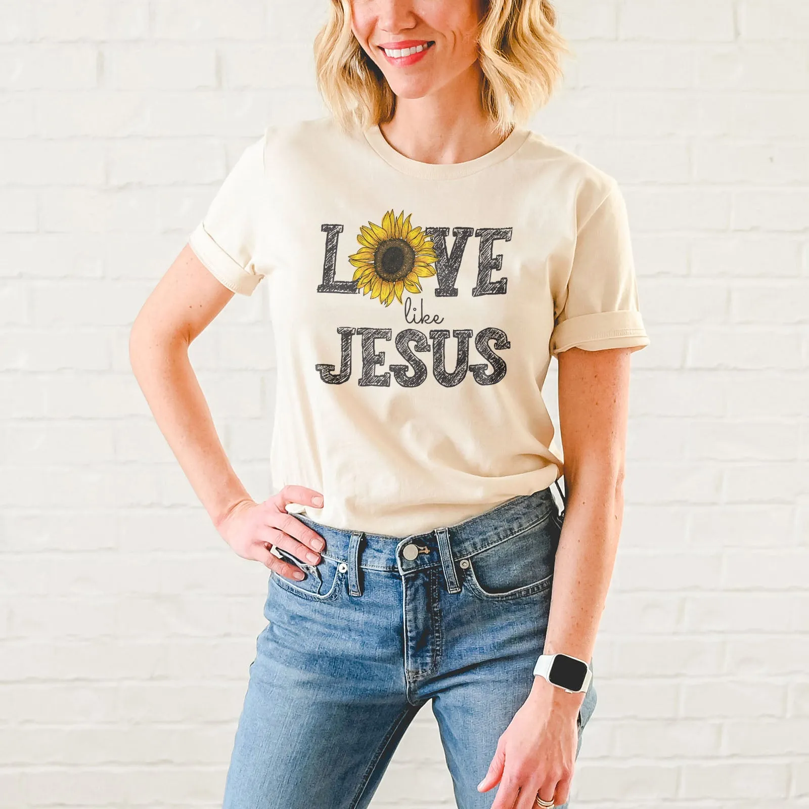 Love Like Jesus | Sunflower Tee sold by Faithful and Co. product image thumbnail 2