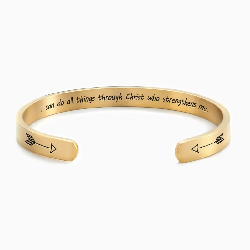 I Can Do All Things Through Christ Personalizable Cuff Bracelet sold by Faithful and Co.